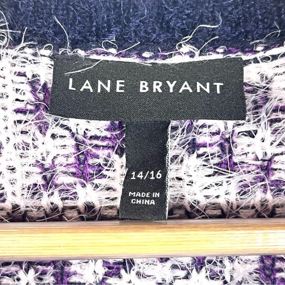 Lane Bryant Purple Ombré Open Front Fuzzy Beach Cardigan Size 14/16 - Picture 4 of 5